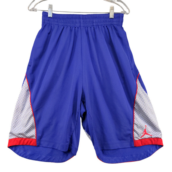 Nike Boys Dri Fit Jordan Athletic Shorts Blue Size L Jumpman Logo - Picture 1 of 16